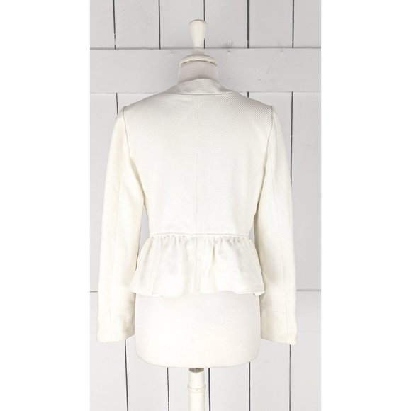 ECI New York ivory ruffle short cropped blazer jacket 10 - Picture 4 of 7